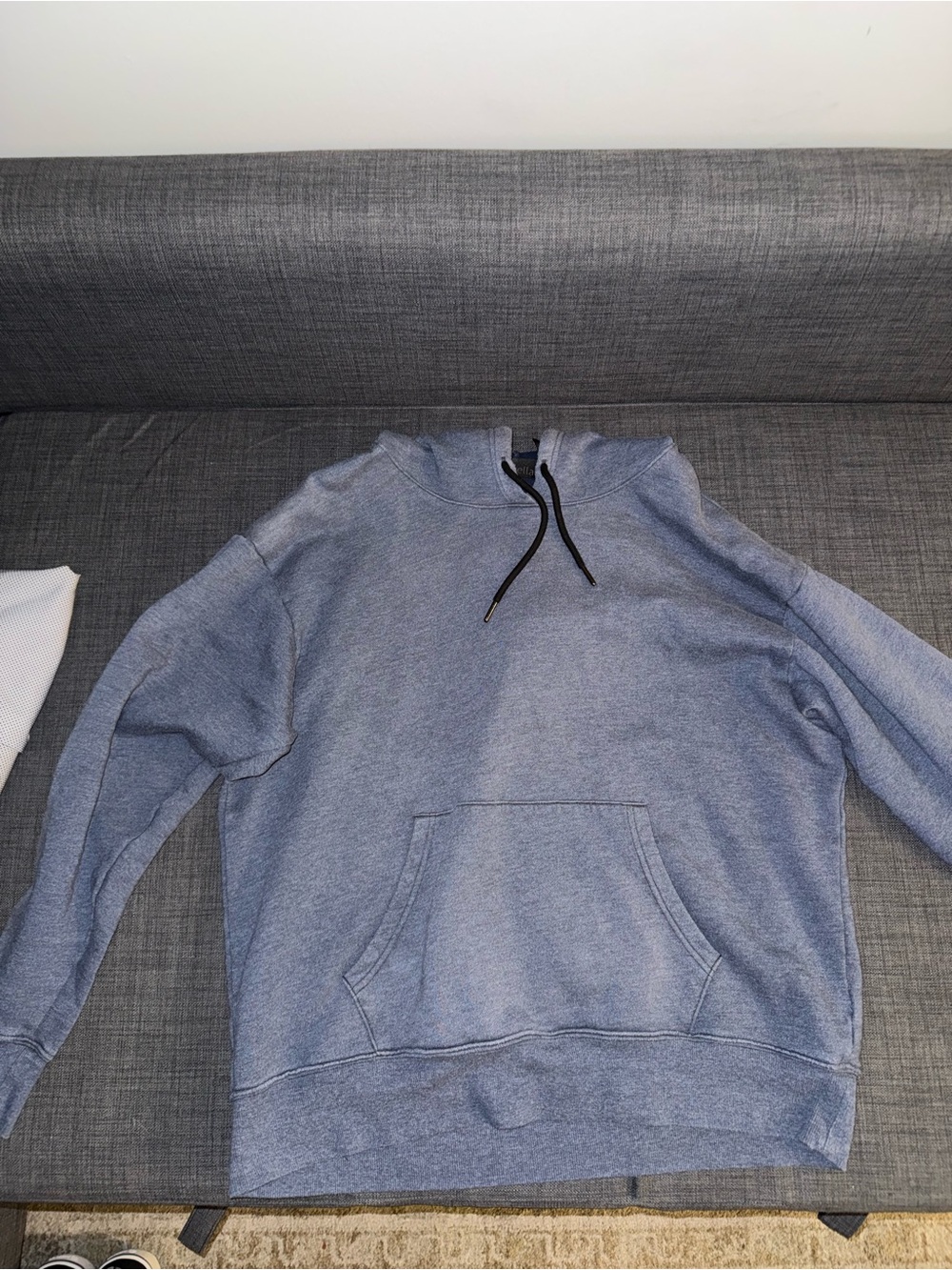 Zella Light Heather Blue Hoodie with Black Drawstrings